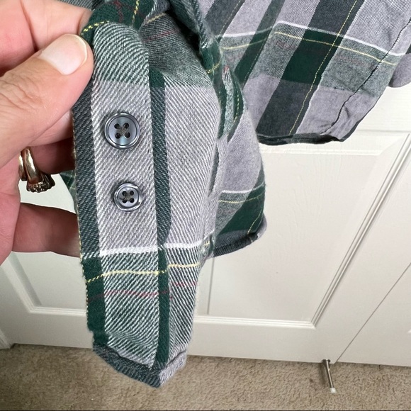 Club Room Plaid Flannel Long Sleeve Button Down Shirt Ivy League Green Sz XL - Picture 7 of 10